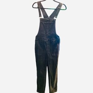 Madewell Black Denim Straight Leg Overalls Size Medium